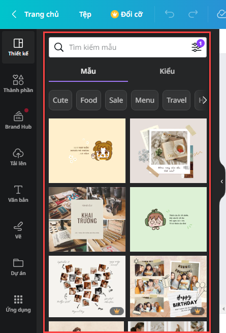 Mẫu thiết kế Canvas