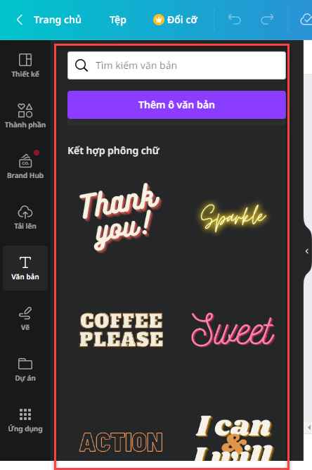 Thư viện font chữ Canvas