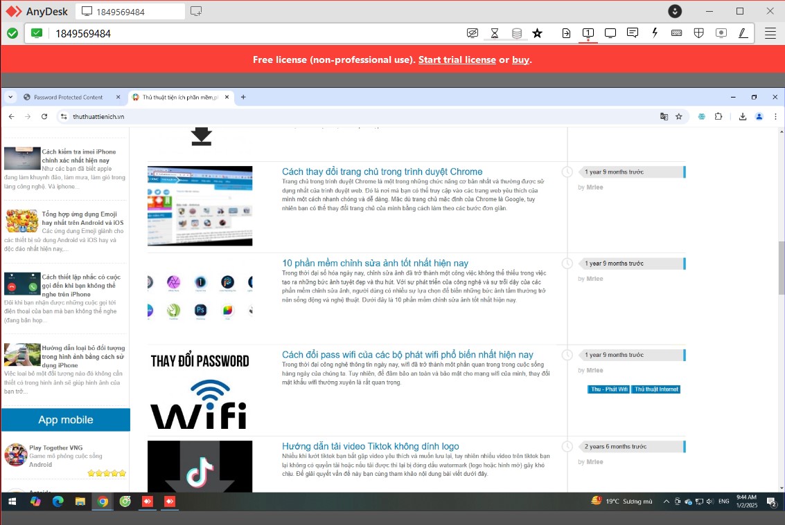 Điều khiển máy tính từ xa Anydesk