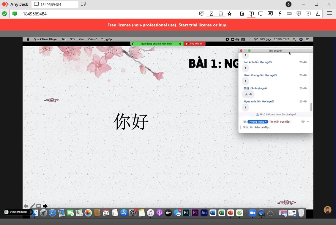 Học tập từ xa Anydesk