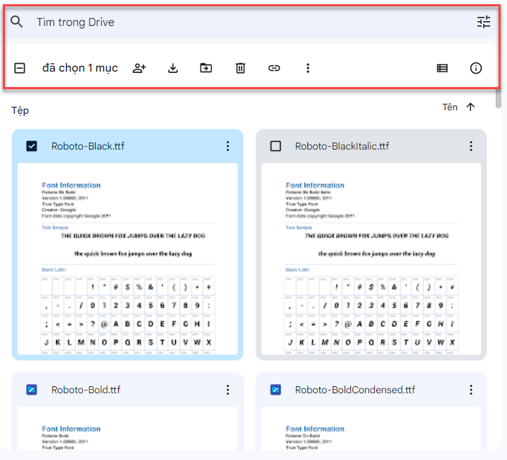 Quản lý tài liệu Google Drive
